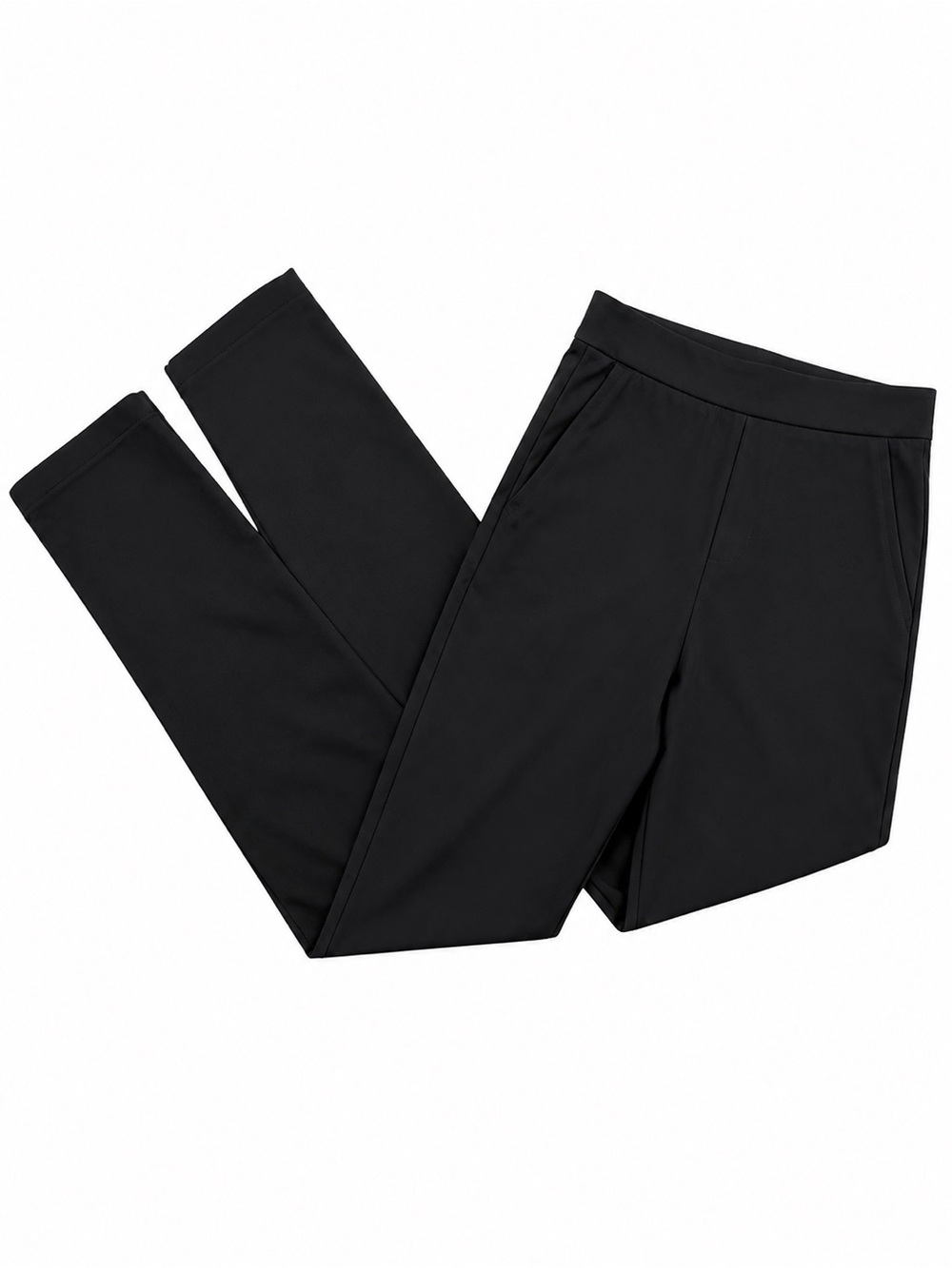 NEW MANGO BLACK BASIC TROUSERS WITH ZIP CLOSURE